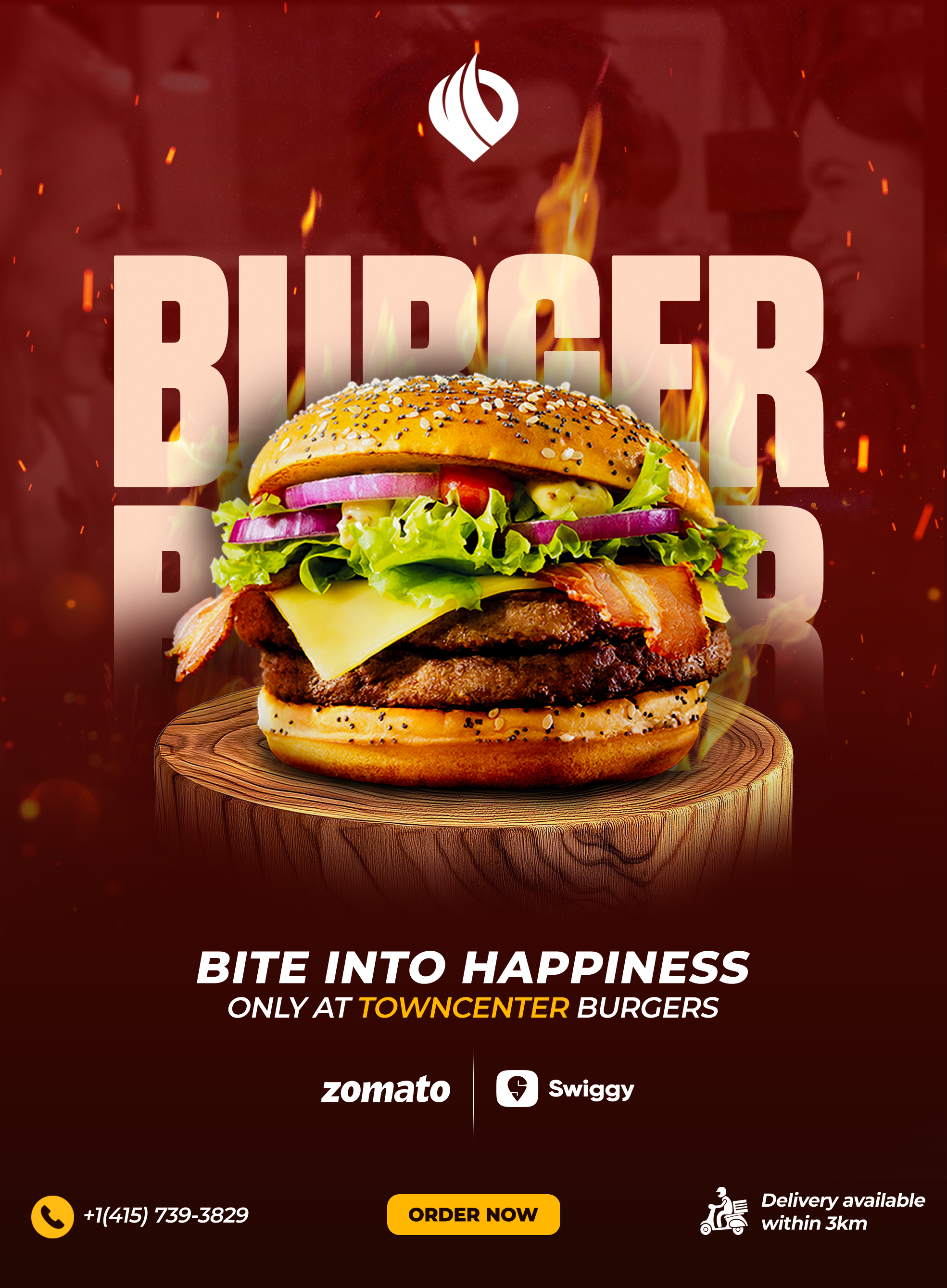 Burger Advertising Poster